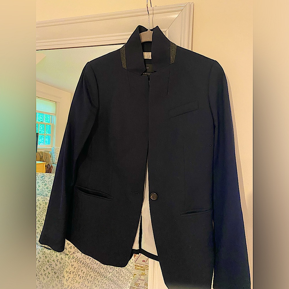 J. Crew Navy Regent Blazer in Wool Flannel